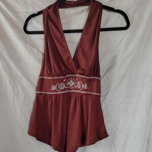 SHEIN Rust Halter Tank Top